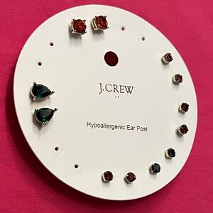 J. Crew Red and Green Hypoallergenic Earrings Set